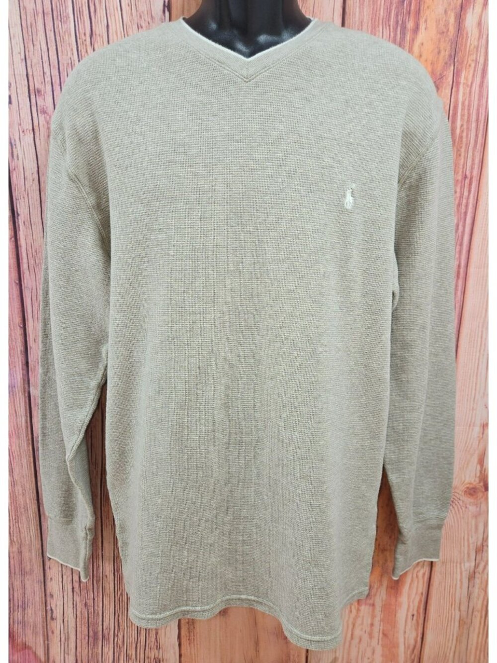 Polo Ralph Lauren Beige Cotton V-Neck Sweater XL